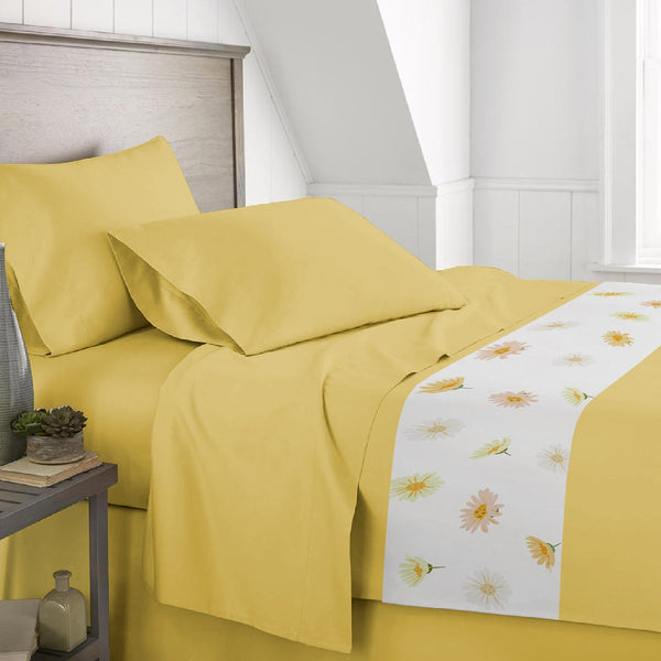 Спално бельо Delicate от 100% памучен сатен в жълто от Аглика