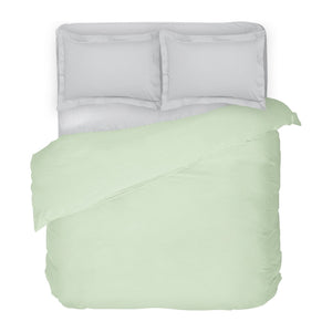Двуцветно спално бельо от памучен сатен в светло зелено и светло сиво, 4 части - DIlios - 2