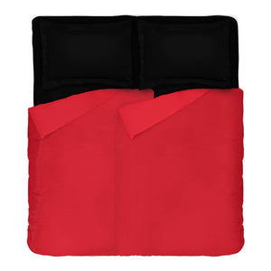 Двуцветно спално бельо от памучен сатен в червено и черно, 5 части - Dilios - 2